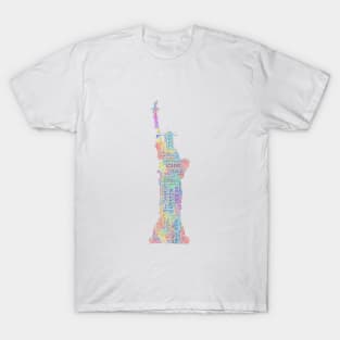 Statue of Liberty Travel Text Word Cloud T-Shirt